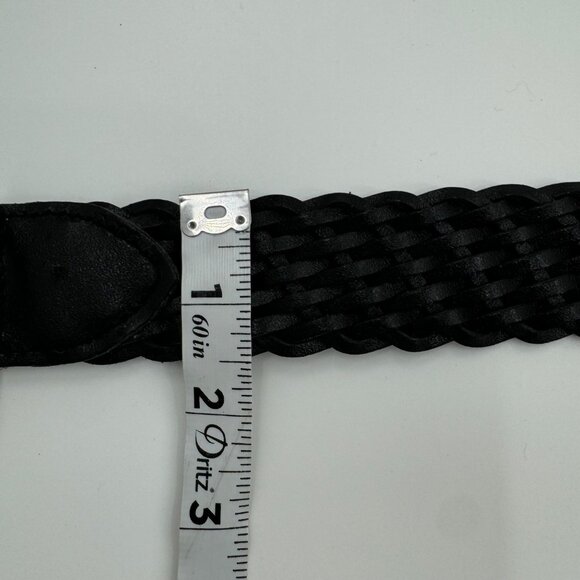 Omega Woven Leather Belt With Ornate Silver Buckle Size Large - Picture 10 of 11